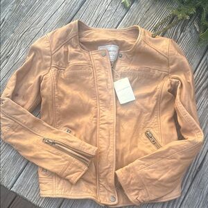 Lucky Brand Light Brown Leather Jacket